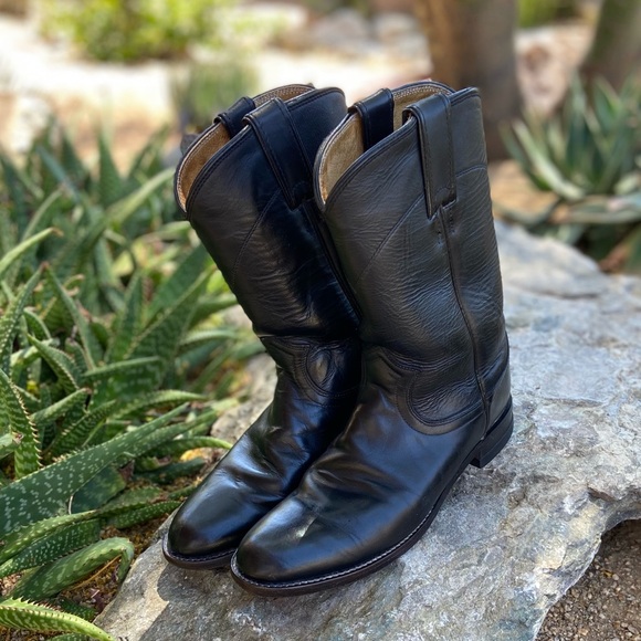 Justin Black Western Cowboy Ropers/Boots Coastal Cowgirl - Picture 2 of 11